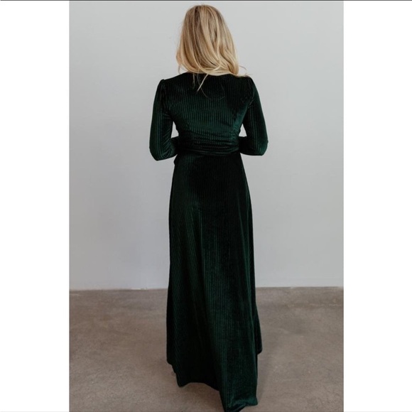Baltic Born Emerald Green Jada Ribbed Wrap Dress - Large - Picture 8 of 9